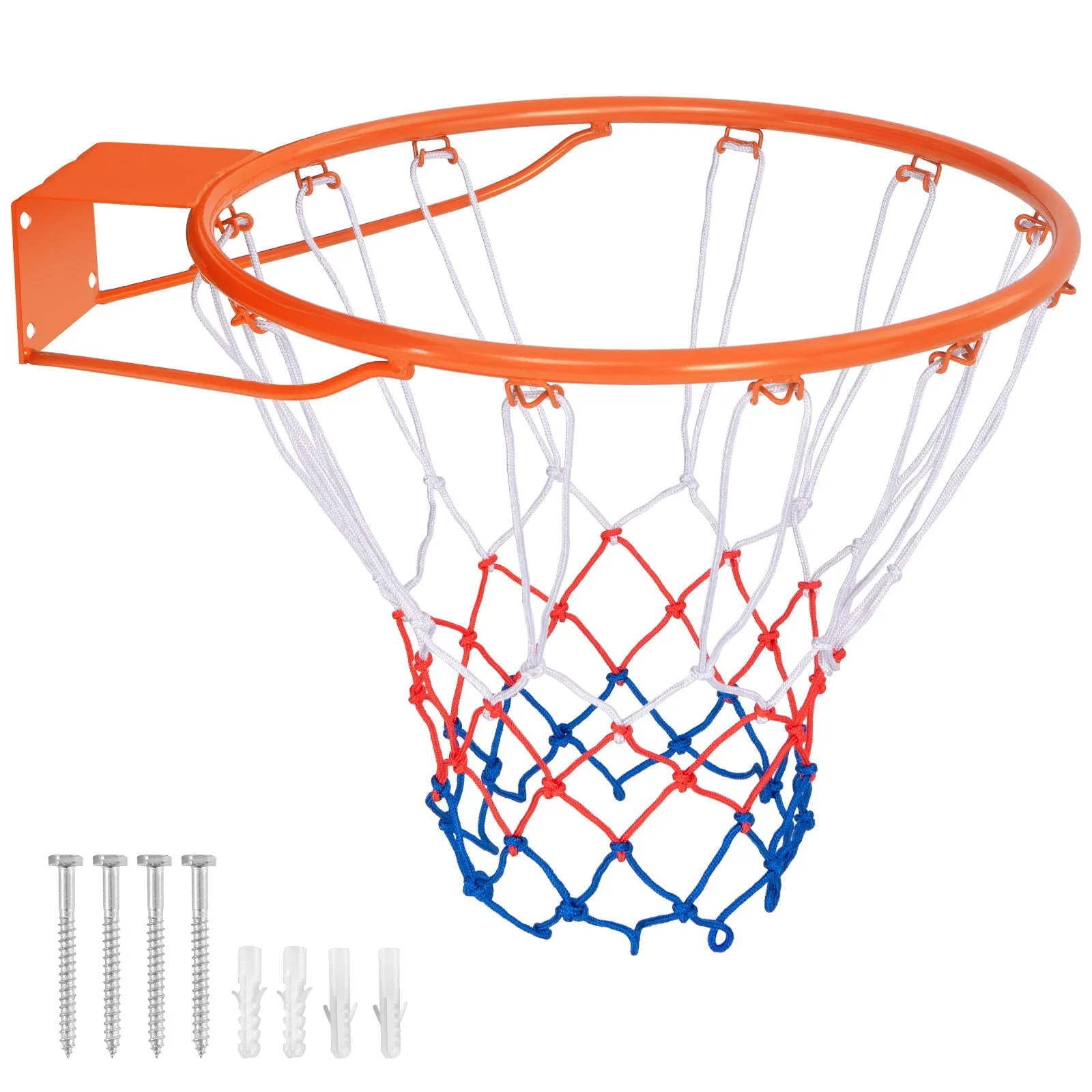 38 cm Heavy Duty Basketball Rim with All Weather Net and Mounting Hardware-Orange