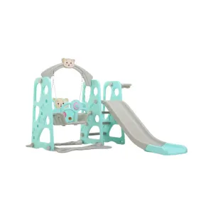 4-In-1 Toddler Climber And Swing Set With Removable Basketball Hoop Rw-6 Blue