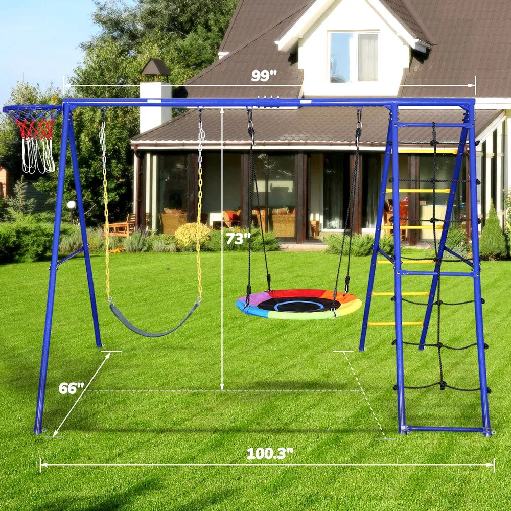 5 in 1 Play Set Outdoor Metal for Kids - Swing Set