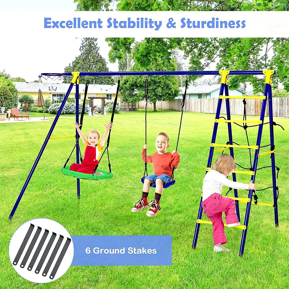 5 in 1 Play Set Outdoor Metal for Kids - Swing Set