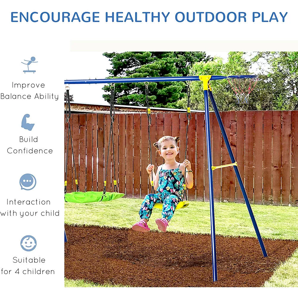 5 in 1 Play Set Outdoor Metal for Kids - Swing Set