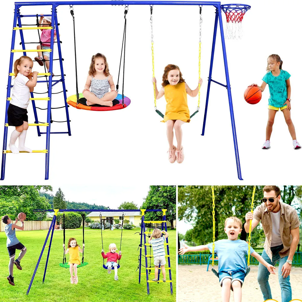 5 in 1 Play Set Outdoor Metal for Kids - Swing Set