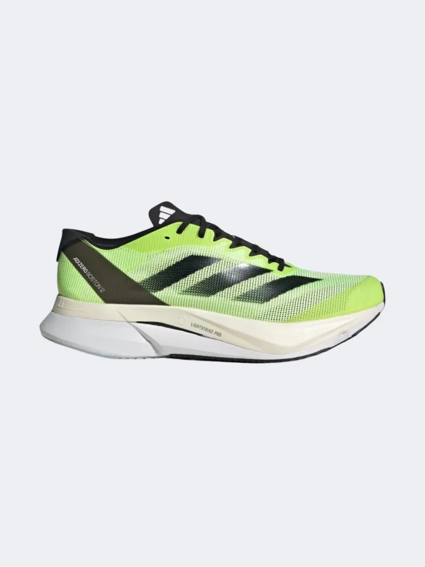 Adidas Adizero Boston 12 Men Running Shoes Cloud White/ Lemon