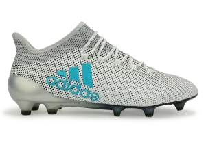 adidas Men's X 17.1 FG White/Energy Blue/Clear Grey