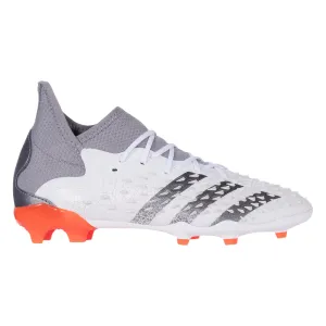 adidas Predator Freak.1 FG Junior Firm Ground Soccer Cleat White/Metallic Iron/SolarRed