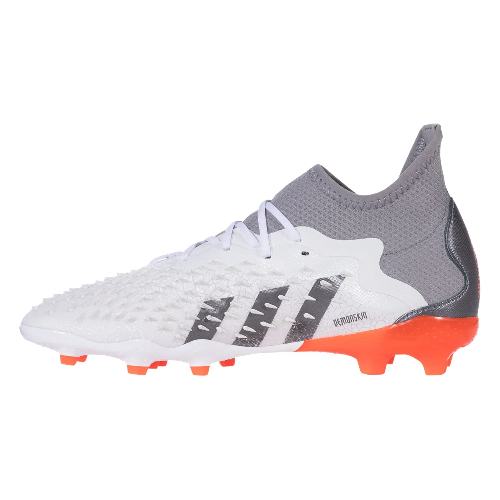 adidas Predator Freak.1 FG Junior Firm Ground Soccer Cleat White/Metallic Iron/SolarRed