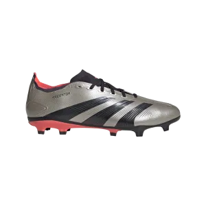 adidas Predator League Firm Ground Soccer Cleats | Platinum Metallic-Aurora Black-Turbo | Men's