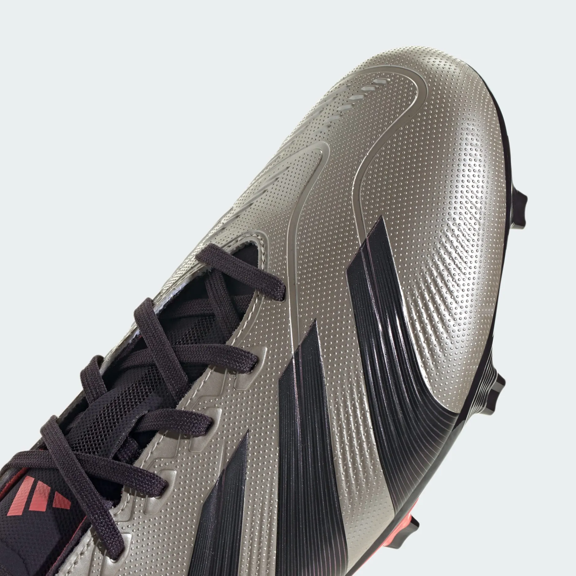 adidas Predator League Firm Ground Soccer Cleats | Platinum Metallic-Aurora Black-Turbo | Men's