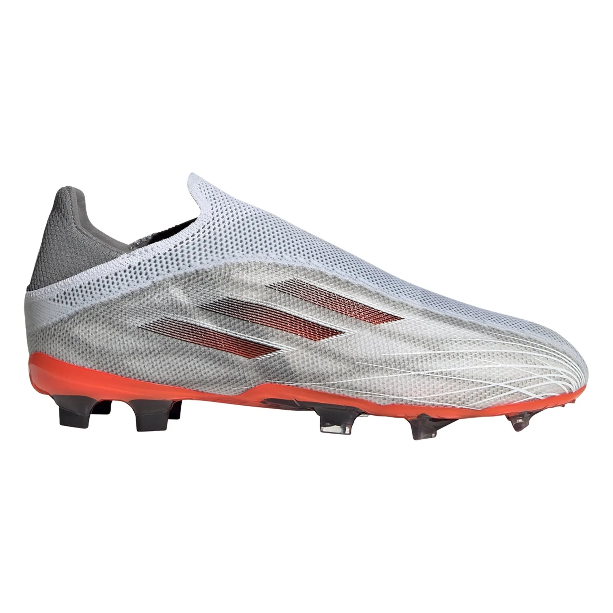 adidas X Speedflow  FG Junior Firm Ground Soccer Cleat - White/Metallic Iron/Solar Red