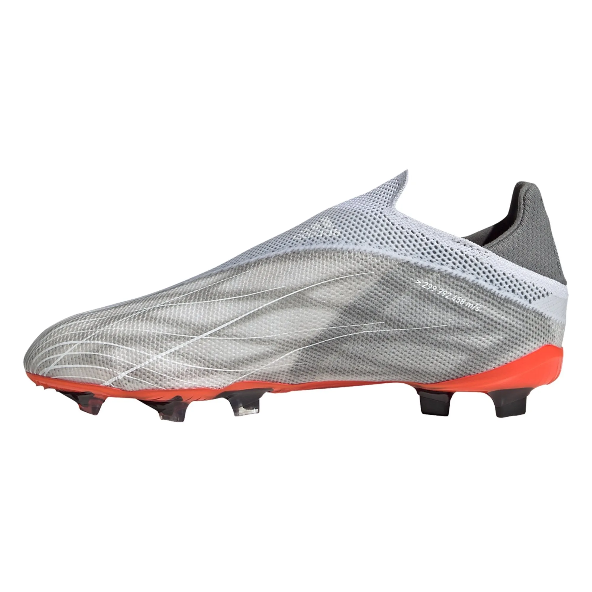 adidas X Speedflow  FG Junior Firm Ground Soccer Cleat - White/Metallic Iron/Solar Red