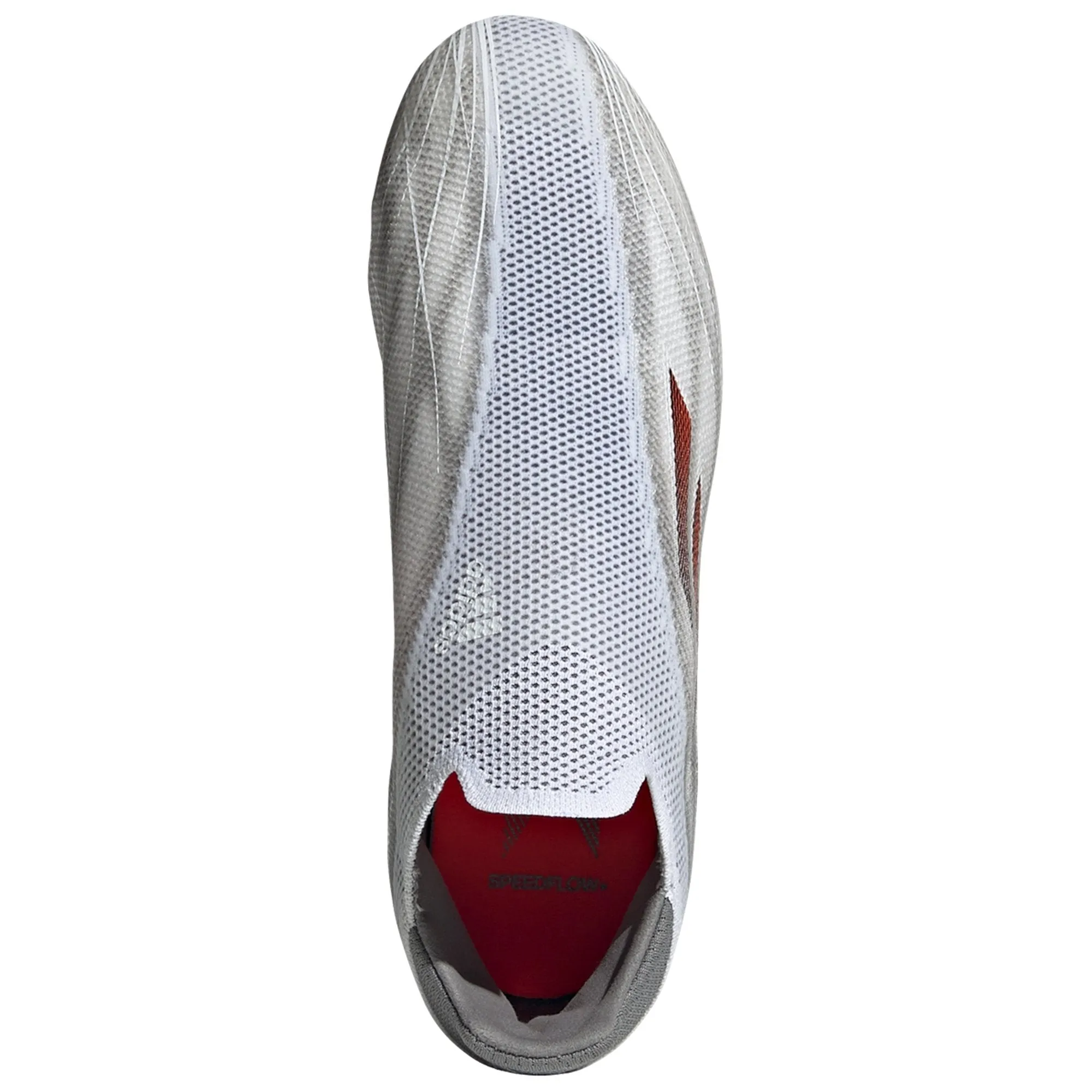 adidas X Speedflow  FG Junior Firm Ground Soccer Cleat - White/Metallic Iron/Solar Red