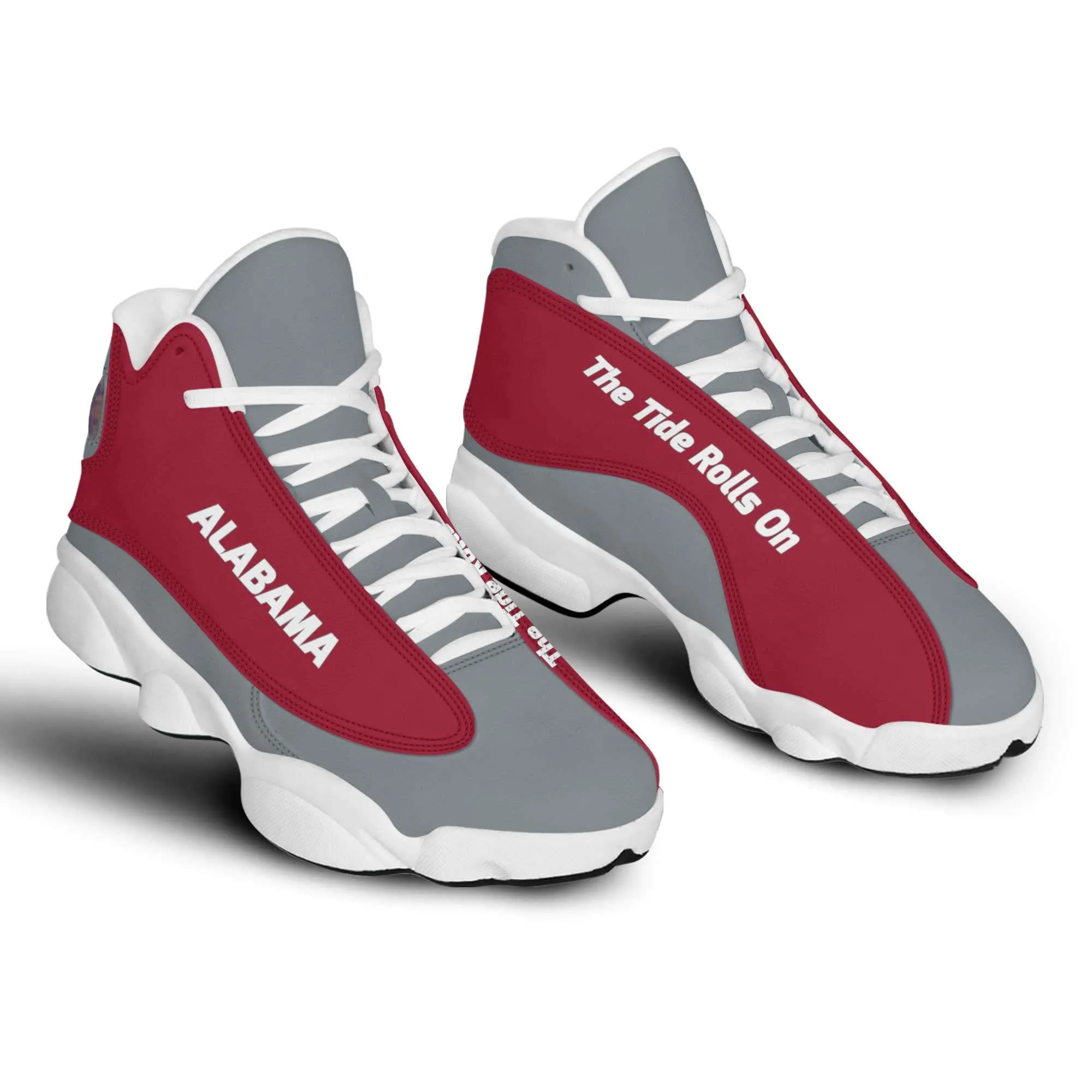 Alabama The Tide Rolls On Basketball Fan Microfiber Leather Hightop Sneakers