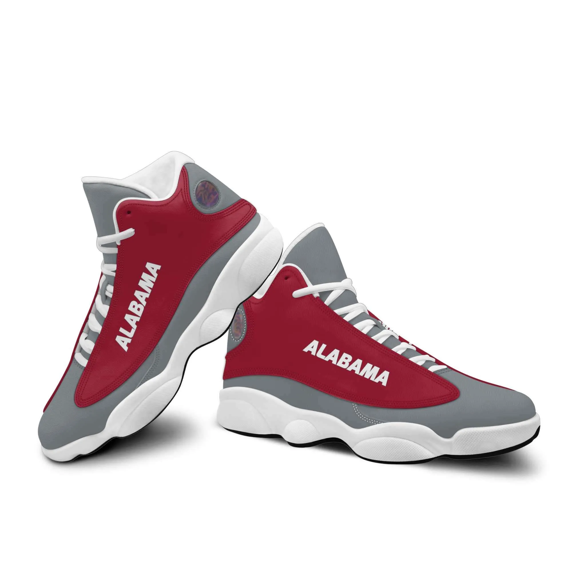 Alabama The Tide Rolls On Basketball Fan Microfiber Leather Hightop Sneakers