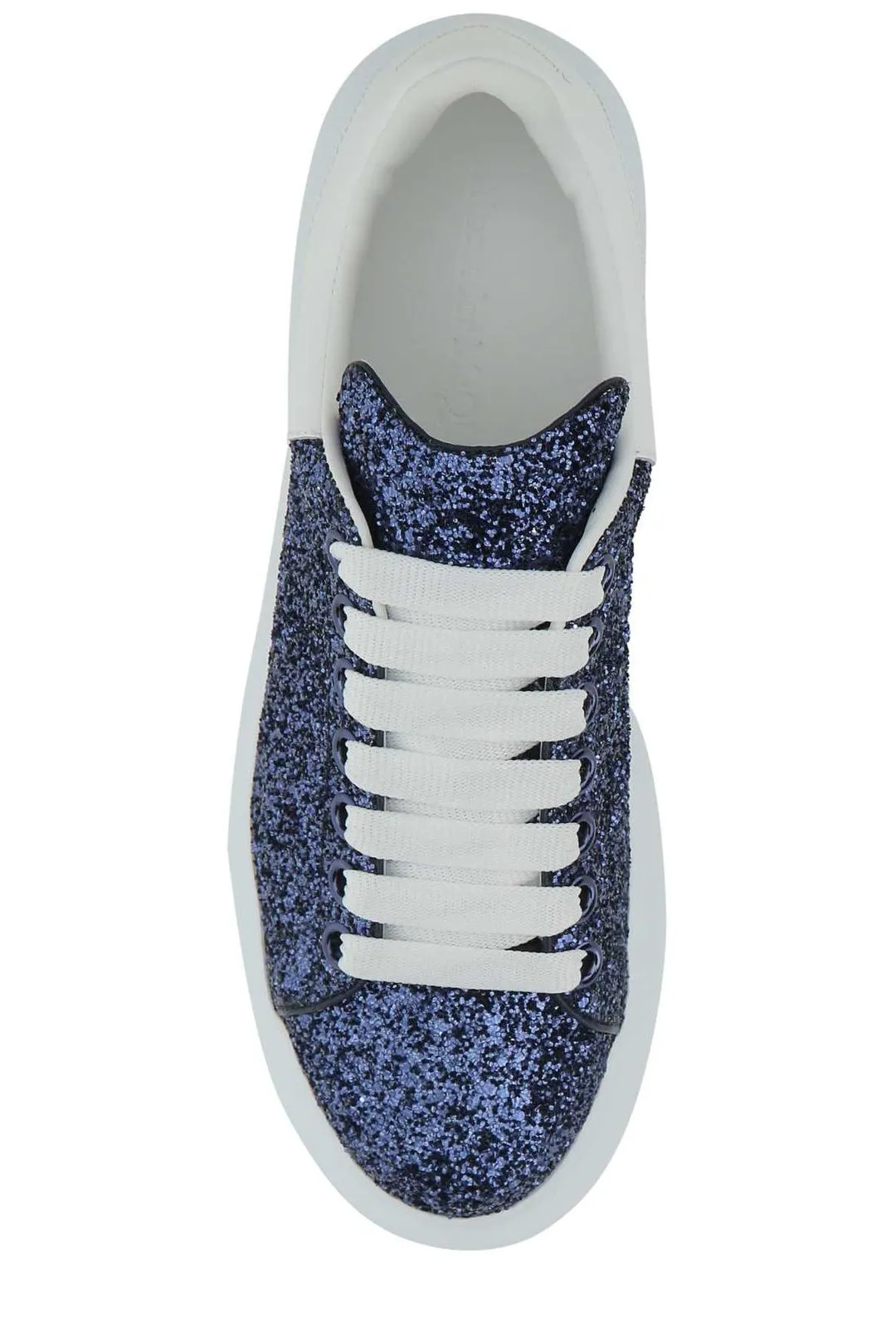 Alexander McQueen Oversized Lace-Up Glitter Sneakers