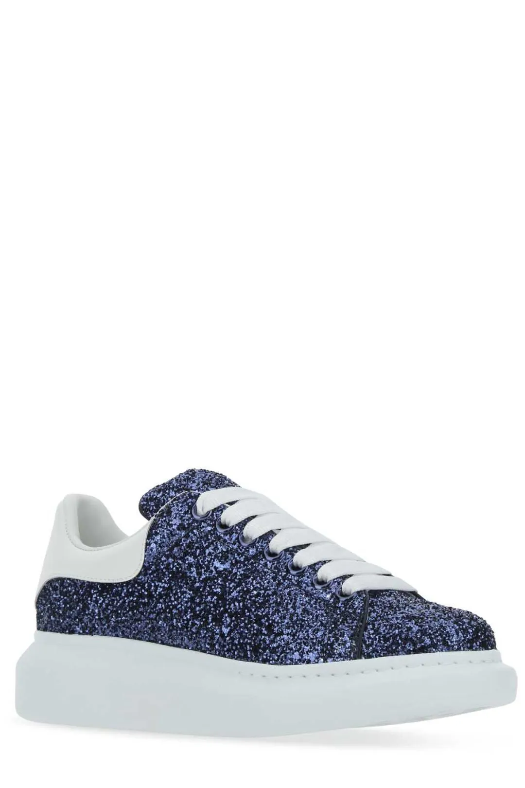 Alexander McQueen Oversized Lace-Up Glitter Sneakers