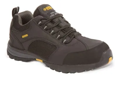 Apache Black Leather/Mesh Safety Trainer with Steel Toe Cap & Midsole - Model AP318 SM