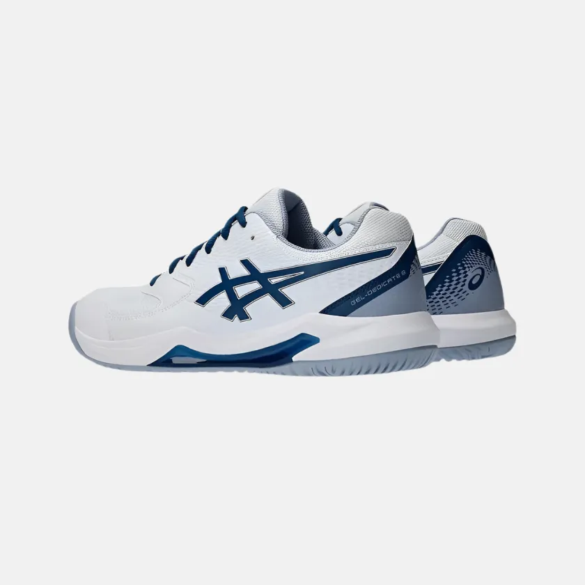 Asics GEL-DEDICATE 8 Men's Tennis Shoes -White/Mako Blue