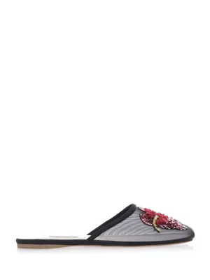 Attico Floral Embellished Slip On Slippers