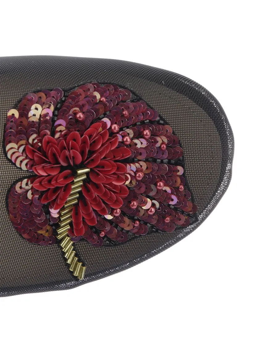 Attico Floral Embellished Slip On Slippers