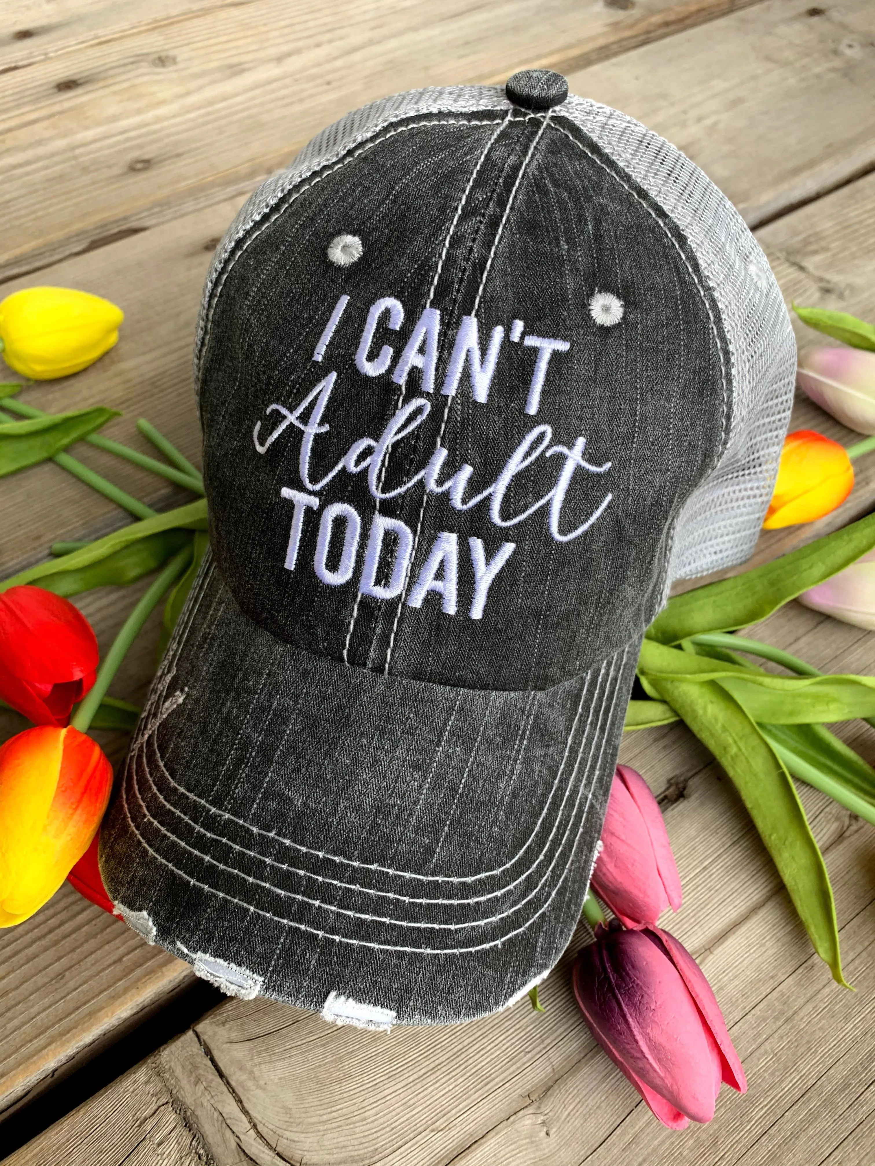 Basketball hats Basketball mom Personalized embroidered distressed gray womens trucker caps