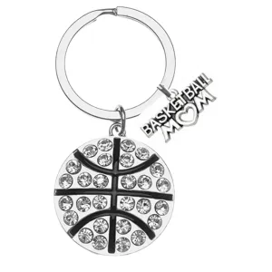 Basketball Mom Rhinestone Keychain