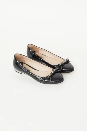 Black Patent Studded Ballet Flat