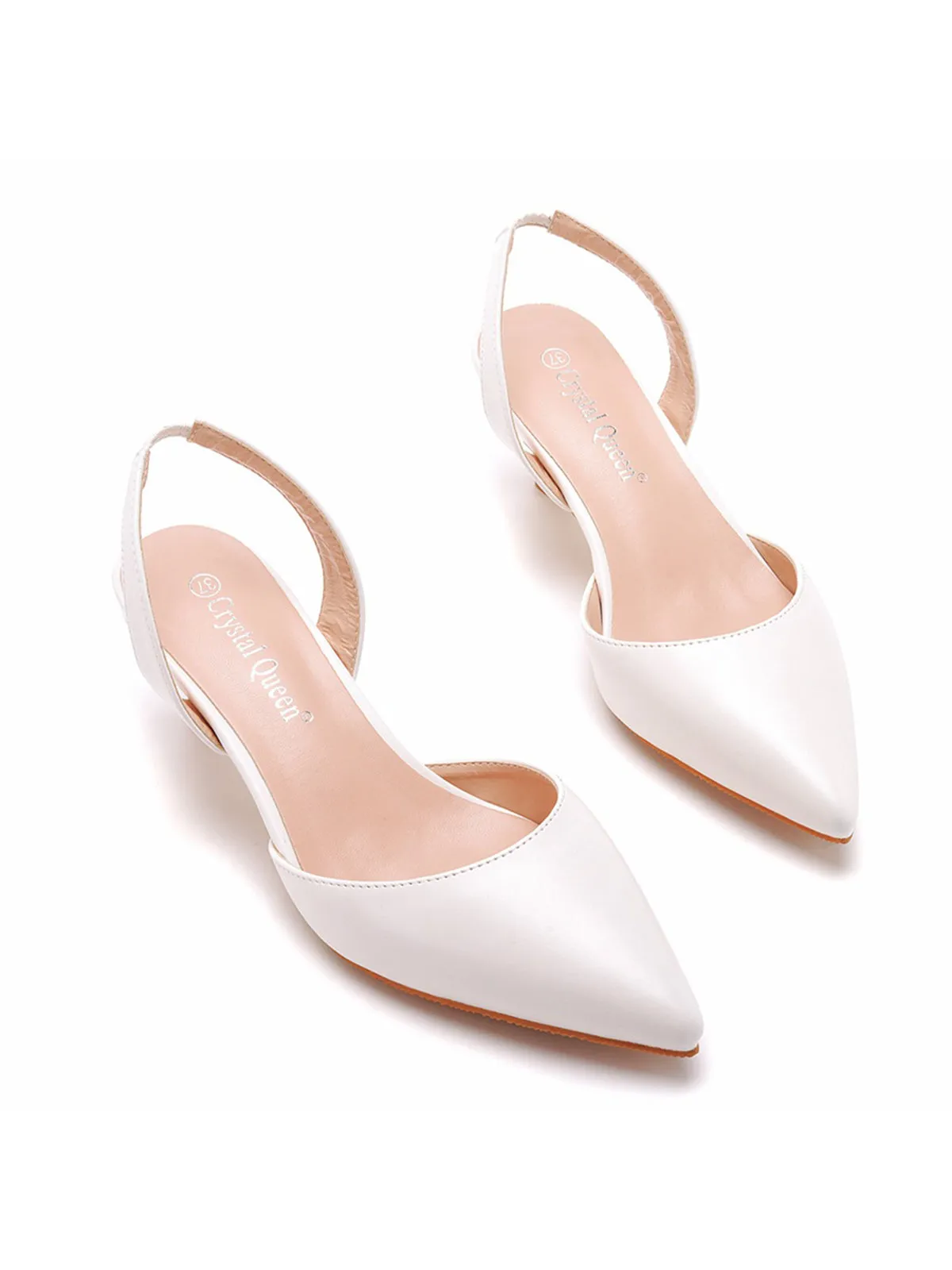 Brief Pointed Toe Heels Slingback Kitten Heels