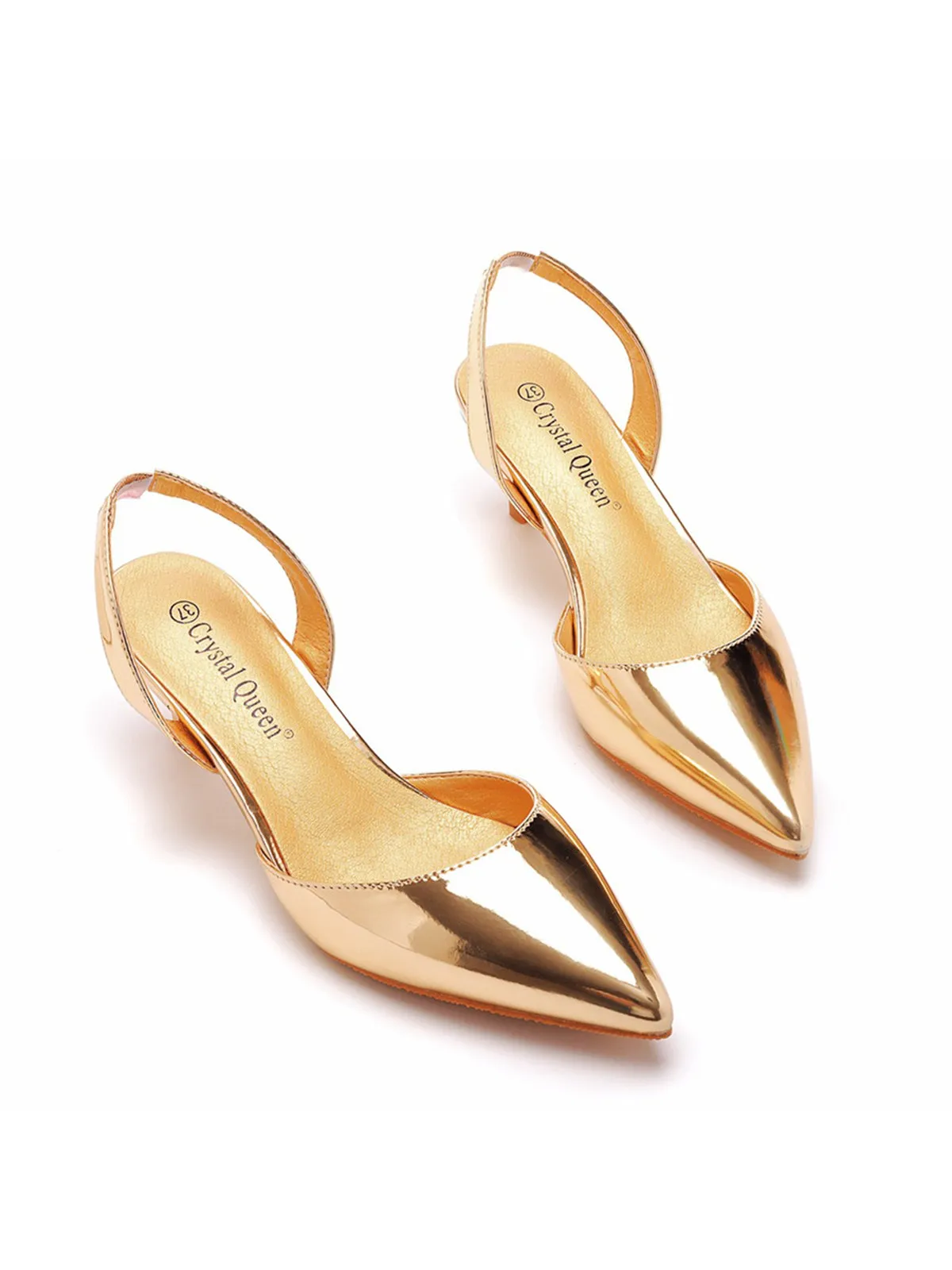 Brief Pointed Toe Heels Slingback Kitten Heels