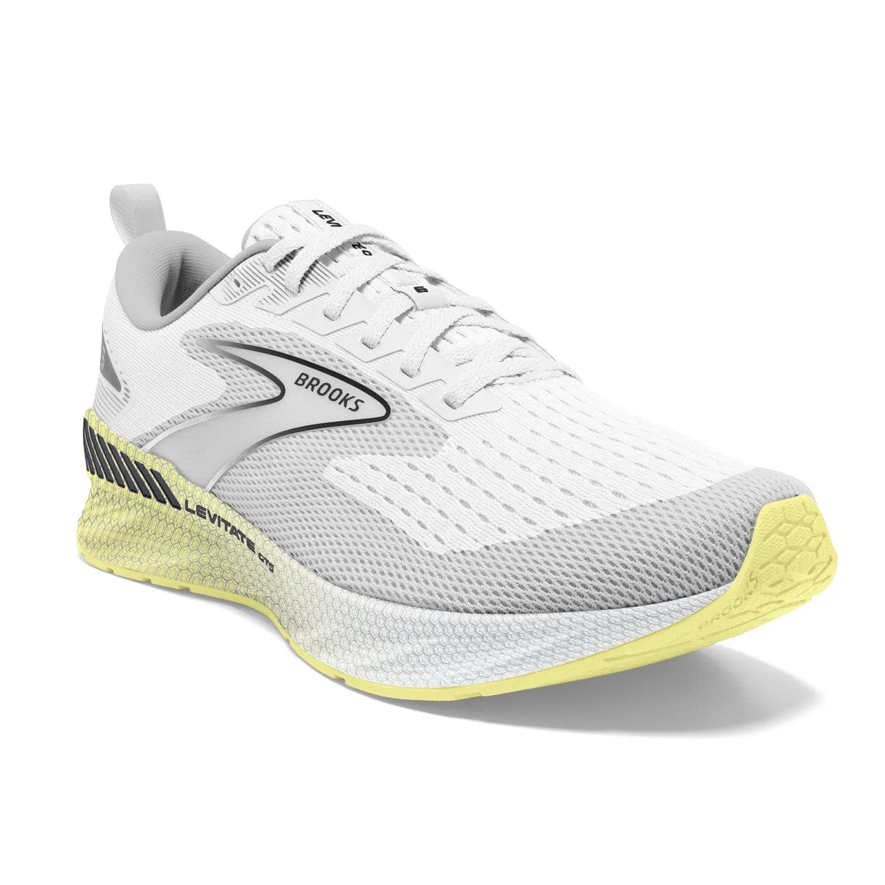 Brooks Levitate GTS 6 (Womens) - White/Oyster/Yellow