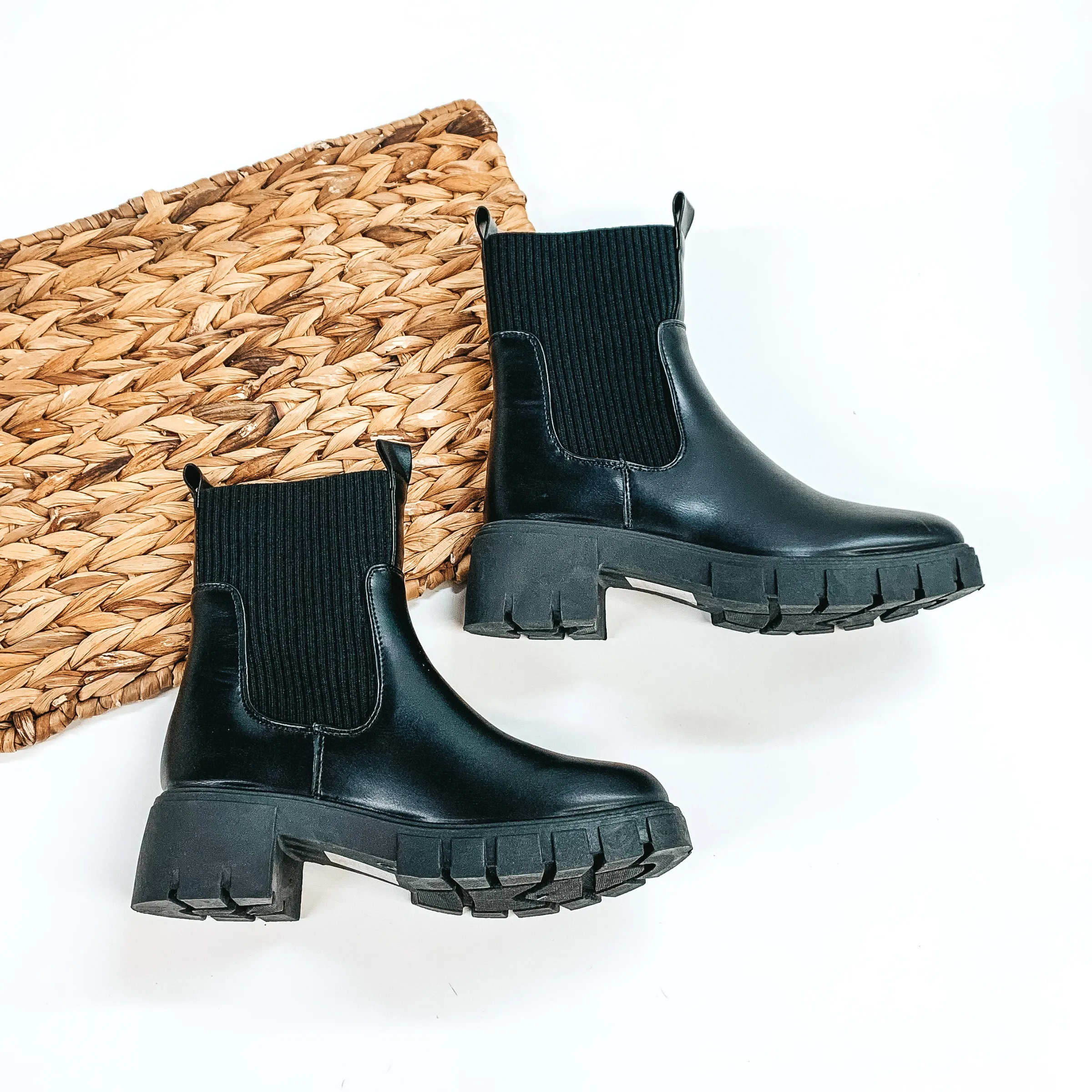 Cabin Side Sips Slip On Booties in Black