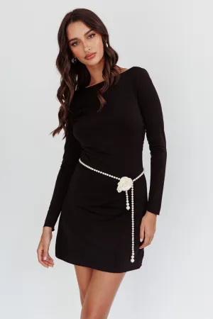 Chessie Long Sleeve Mini Dress Black