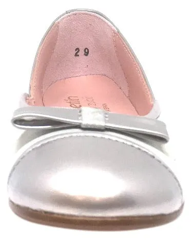 Chupetin 9371 Silver Shimmer Sparkle Patent Leather Slip On Ballerina Ballet Flats