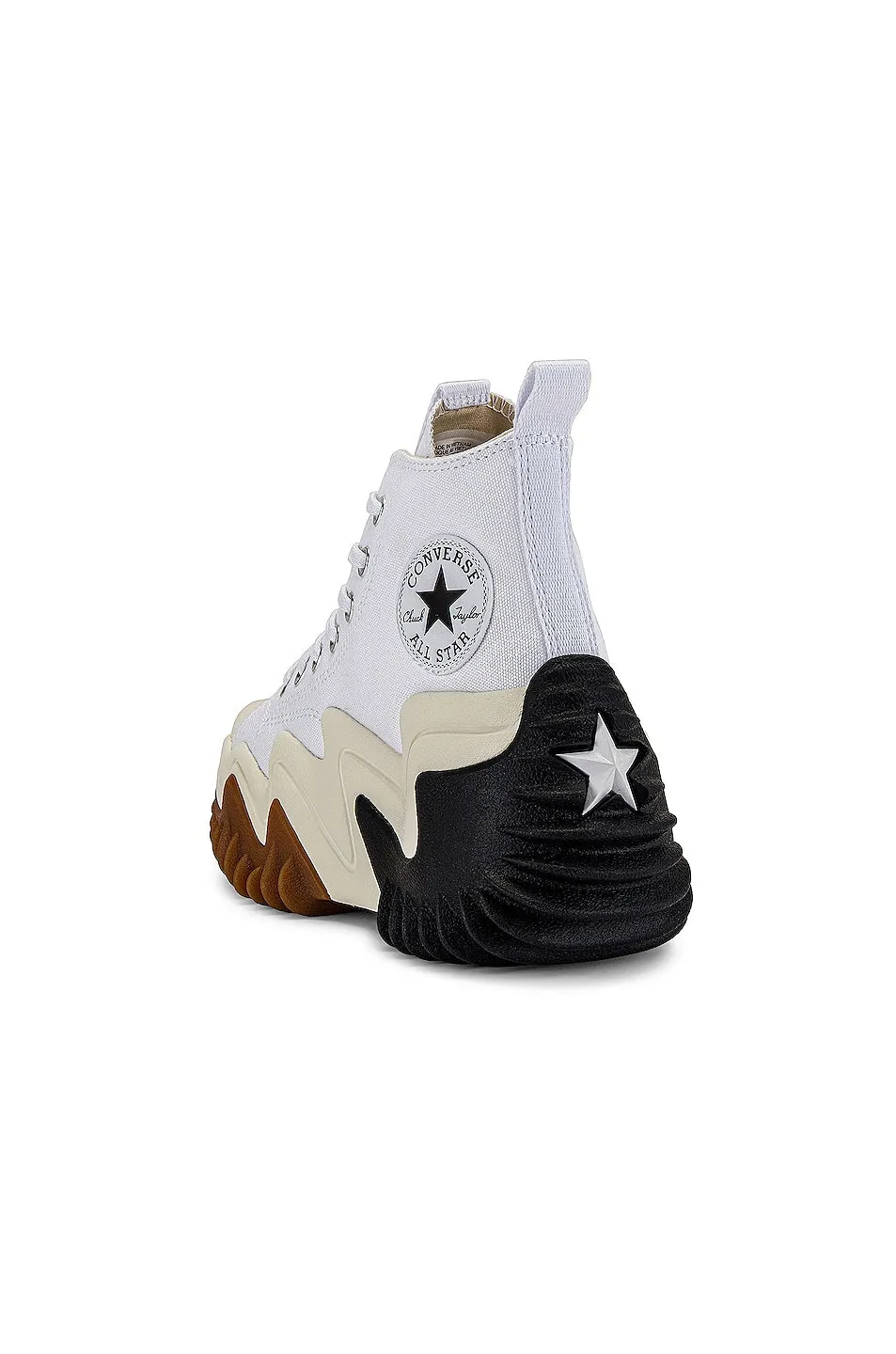 Converse Run Star Motion Platform Sneakers in White, Black, & Gum Honey