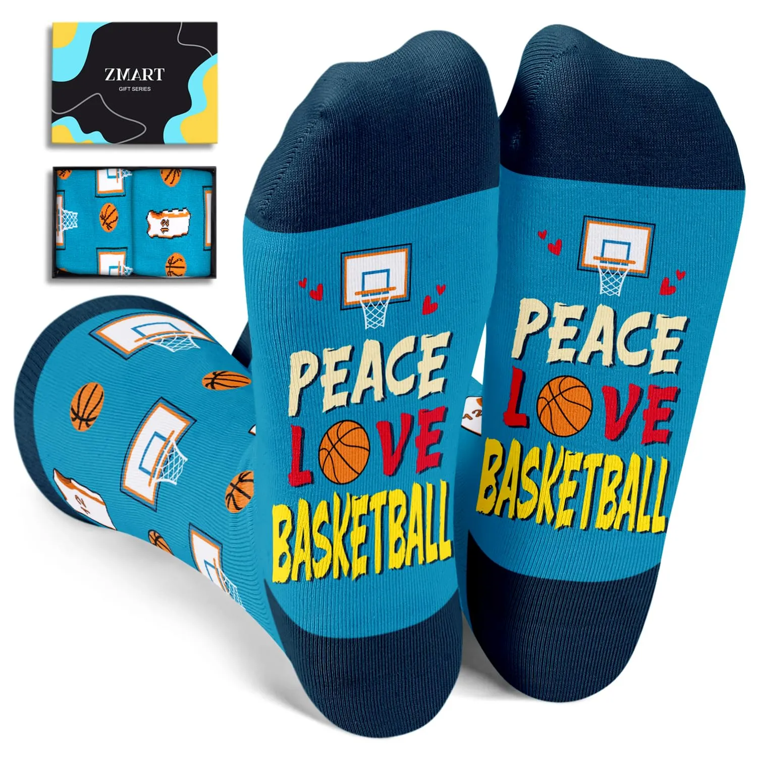 Cool Basketball Gifts For Men Women Teen Boys Girls, Basketball Team Coach Player Fan Gifts, Funny Basketball Socks Men Women Youth