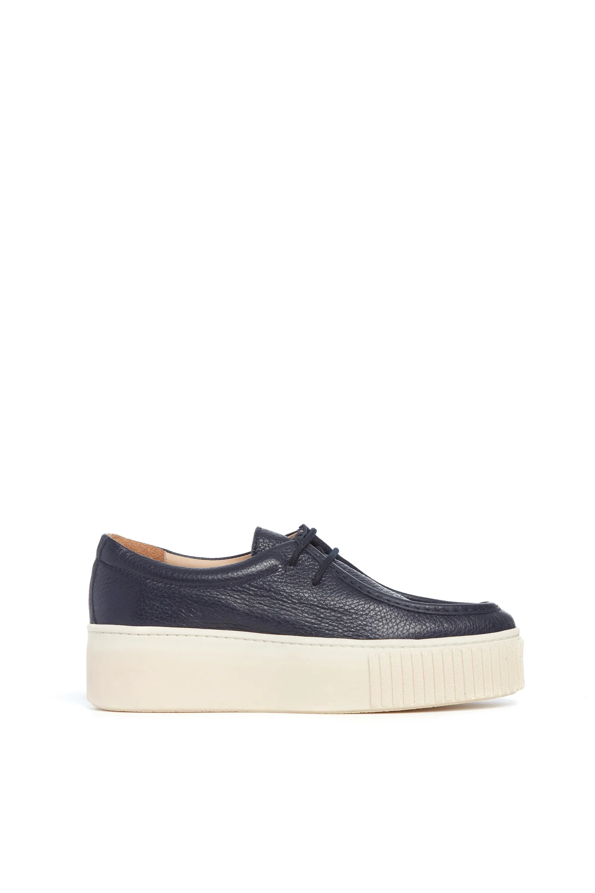 Fontaina Platform Sneaker in Dark Navy Leather