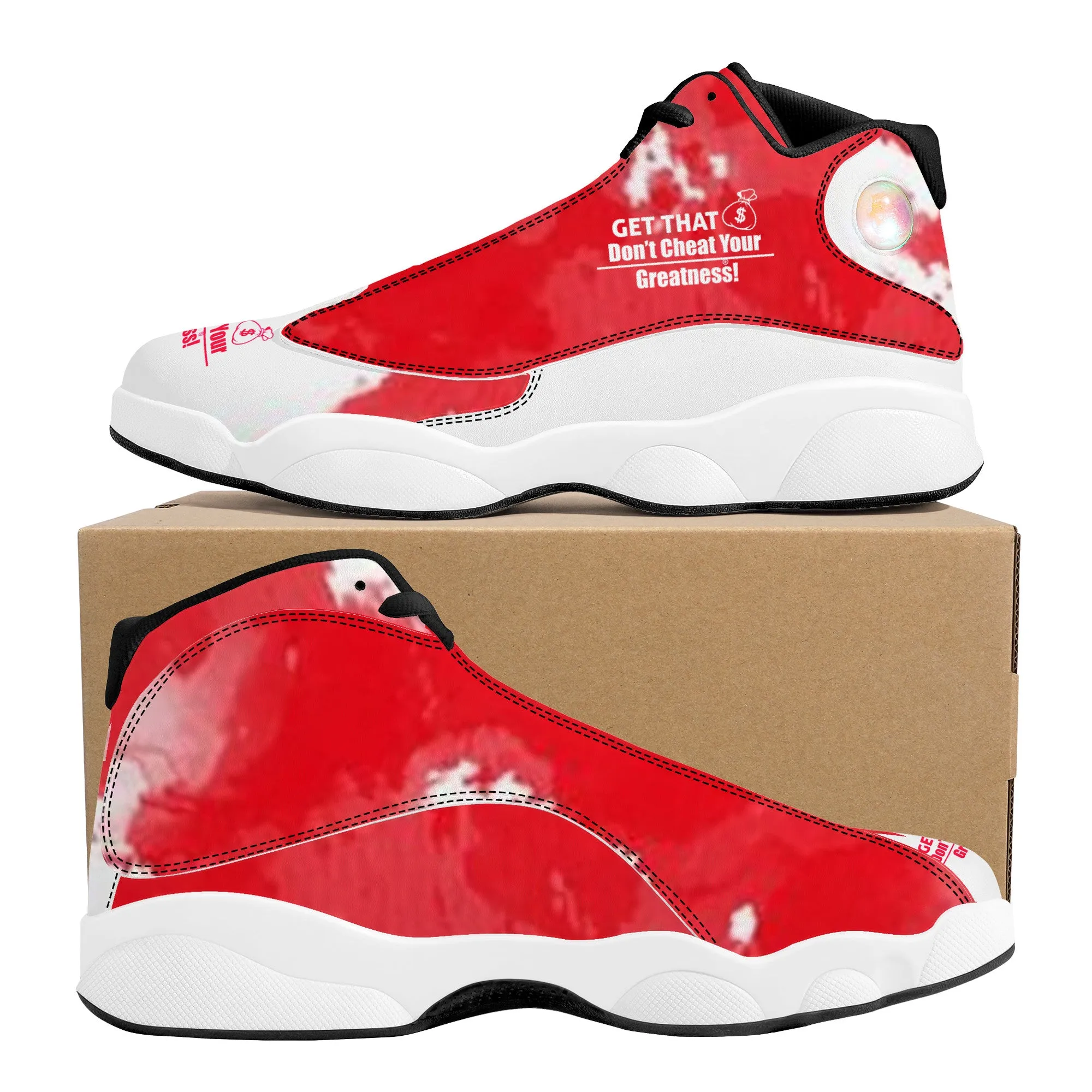 Get That Bag, Basketball Shoes - Red & White