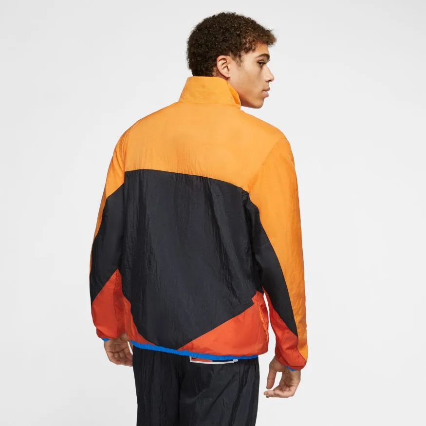 HALF ZIP MOCK NECK "BLACK/ORANGE"