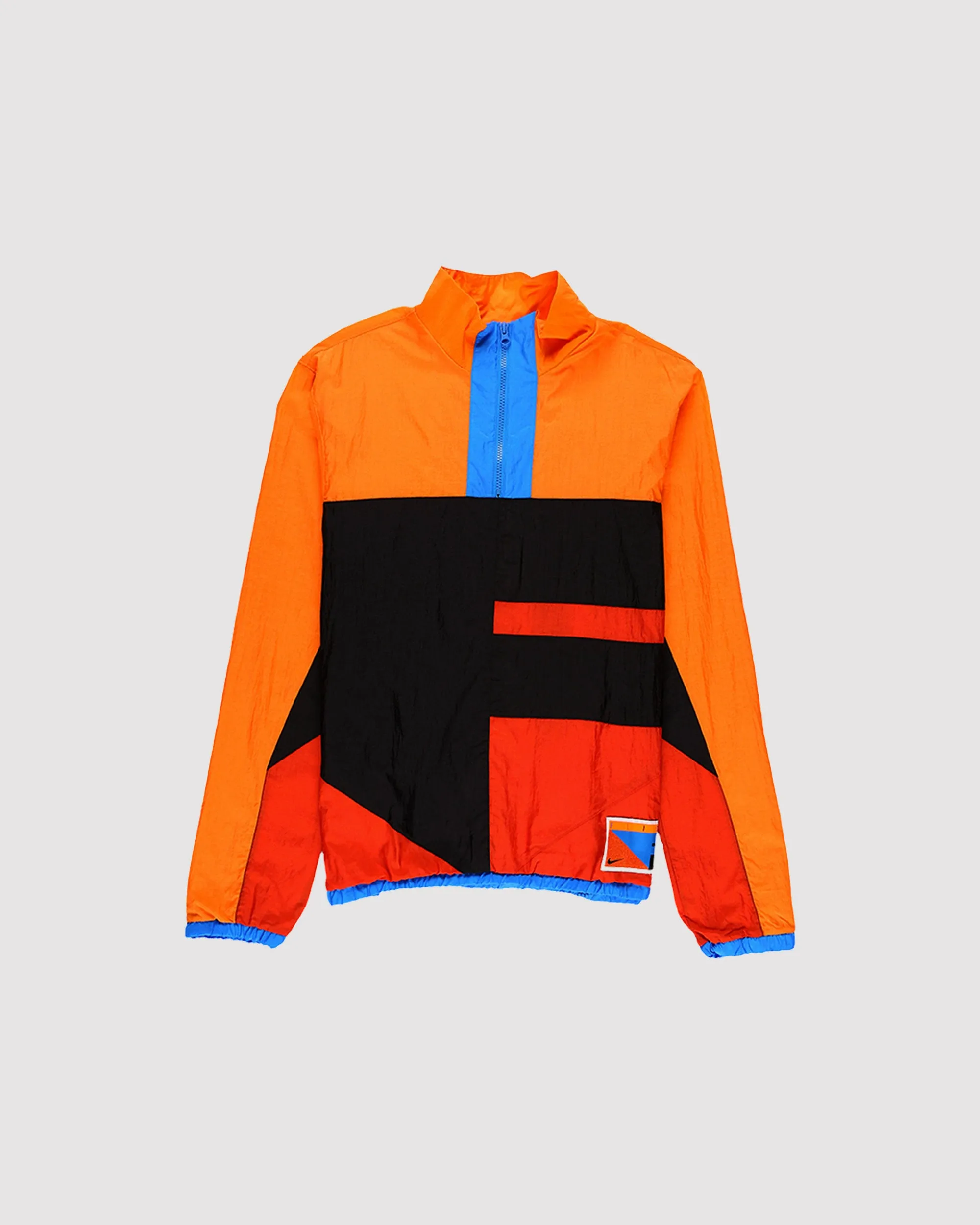 HALF ZIP MOCK NECK "BLACK/ORANGE"