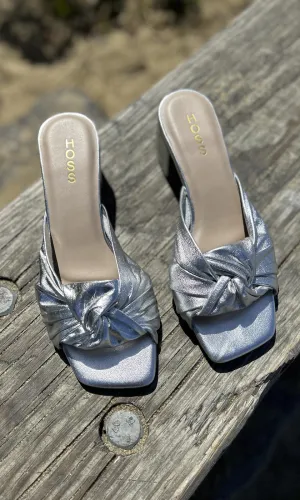 HOSS Silver Leather Camille Mule