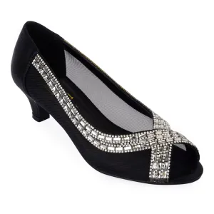 Jeweled Open Toe Kitten Heels