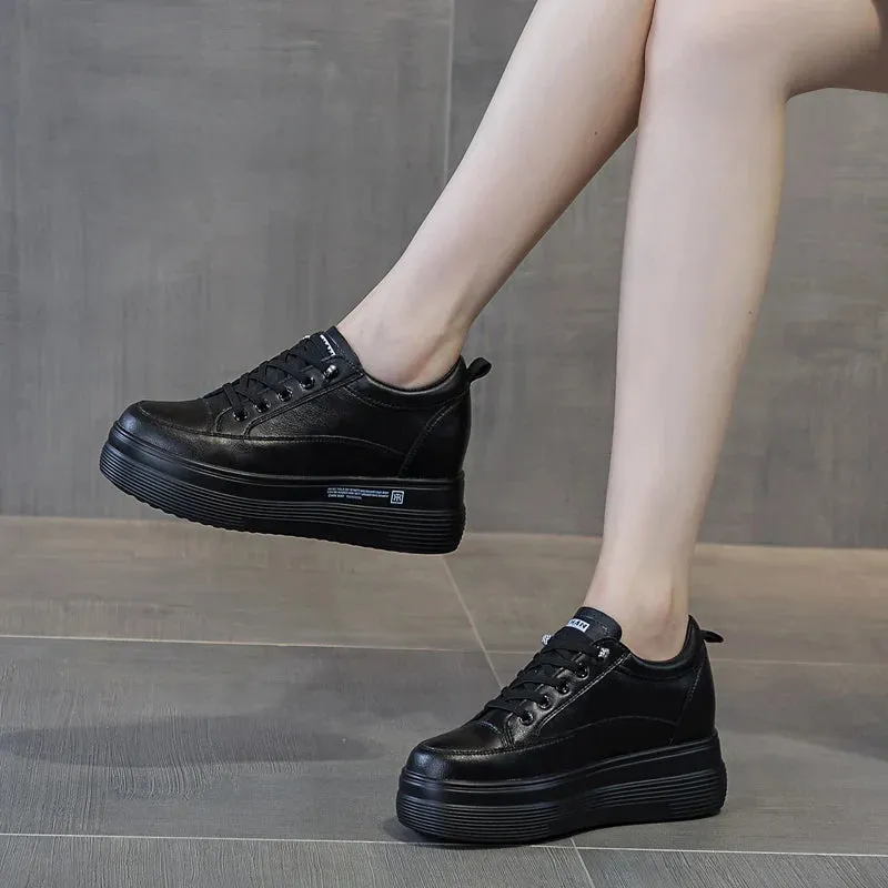 Joskaa 2024 New High Heel Black Platform Sneakers