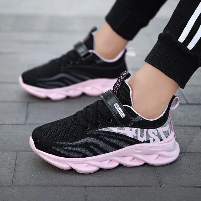 Lace-Up Girls Breathable Running Shoes Women