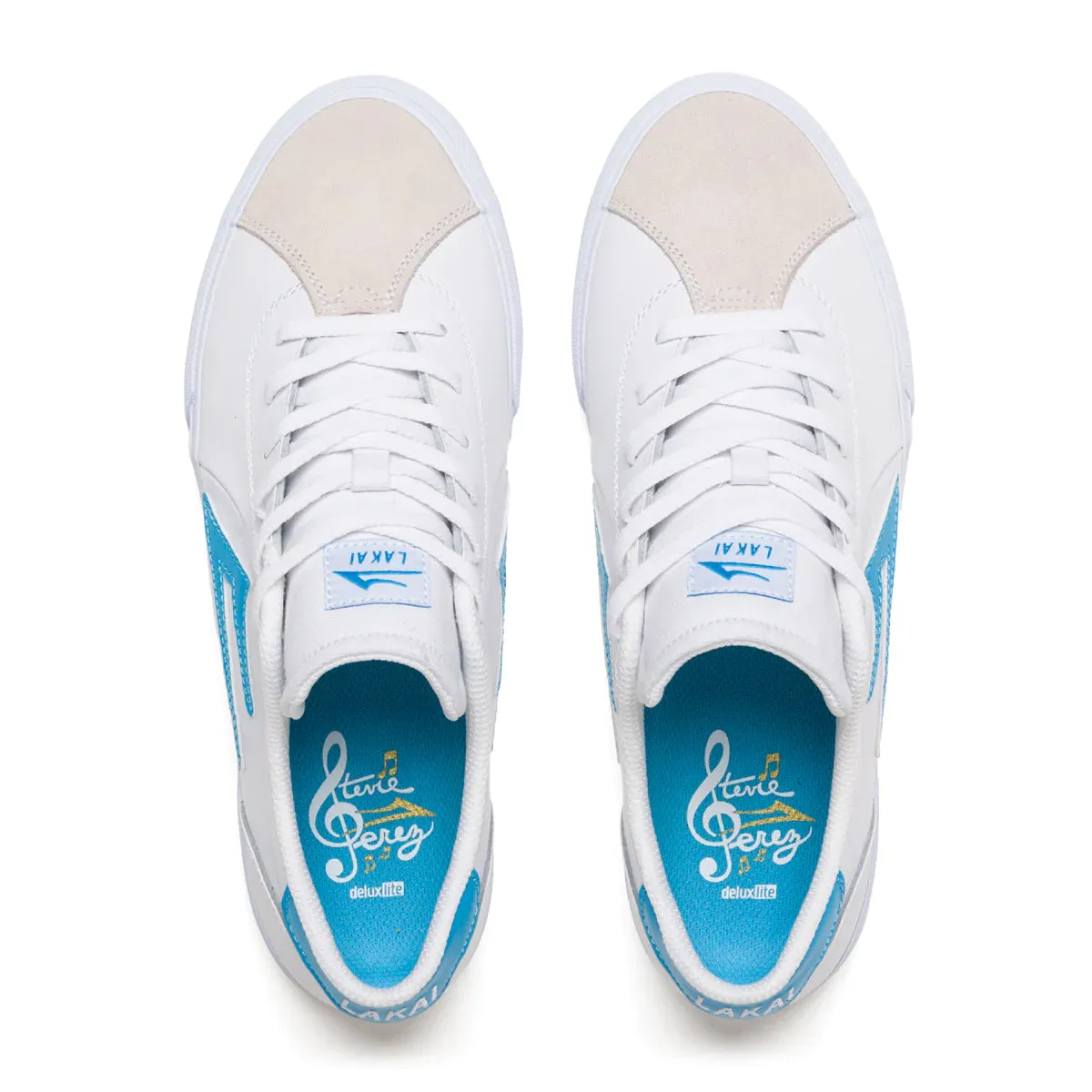 Lakai Shoes Flaco II - White/Cyan Leather