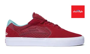 LAKAI X CHOCOLATE Atlantic Vulc Shoes Red Suede