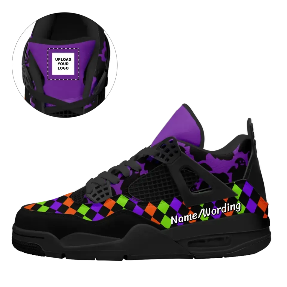 Memorable Employee Gifts, Customized Business Gifts Personalized Halloween Sneakers,Custom Spooky Season Basketball Shoes, Cute Pumpkin Basketball Shoes,AJ4-23020090