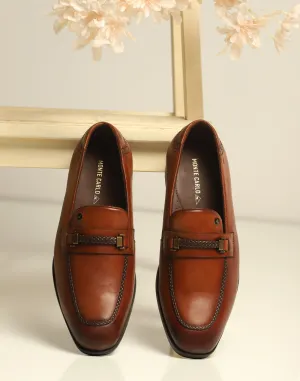 Men Tan Slip on Genuine Leather Loafers