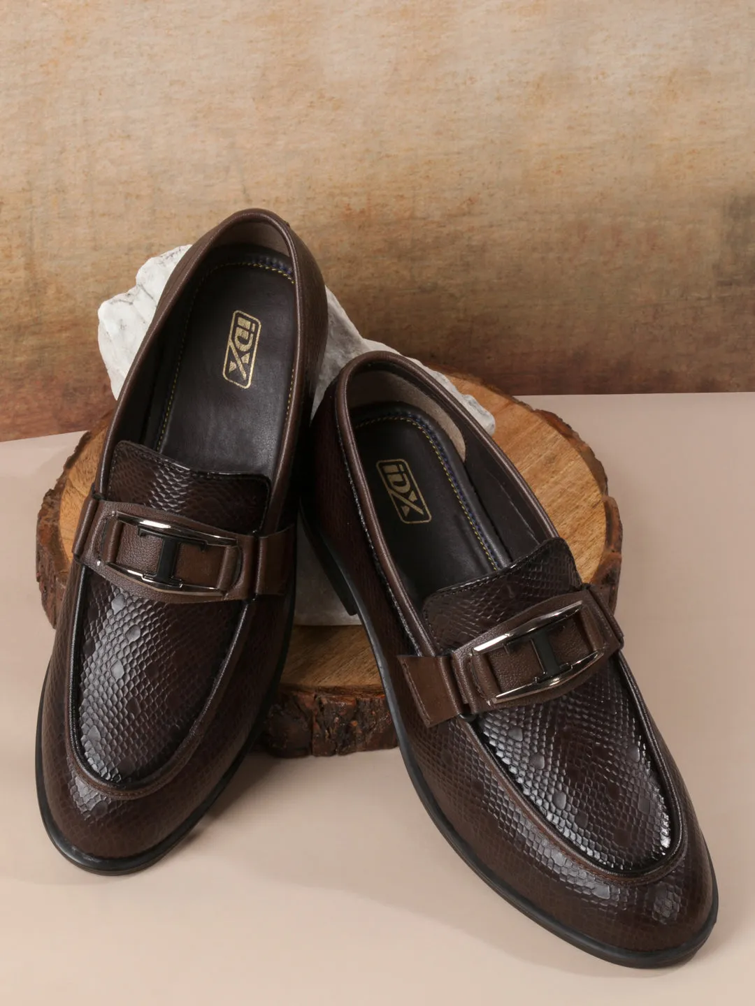 Men's Brown Semi Fomal Formal Slip On (IX1088)