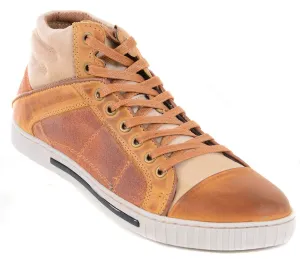 Men's Dylan Low Lace Up Two-tone Distressed Leather Sneaker