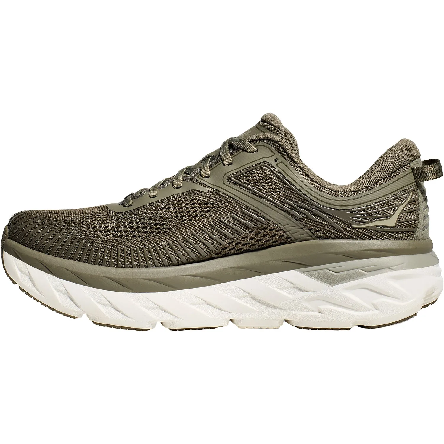 Men's Hoka One One Bondi 7 Olive Haze/White Mesh