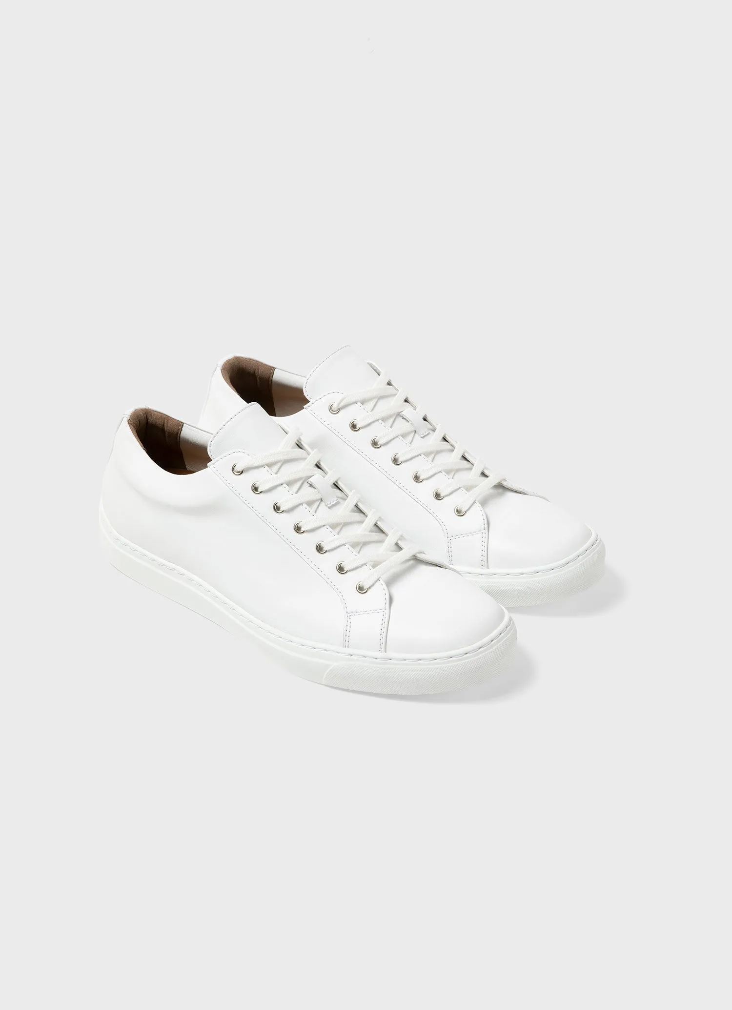 Men's Leather Tennis Shoes in White